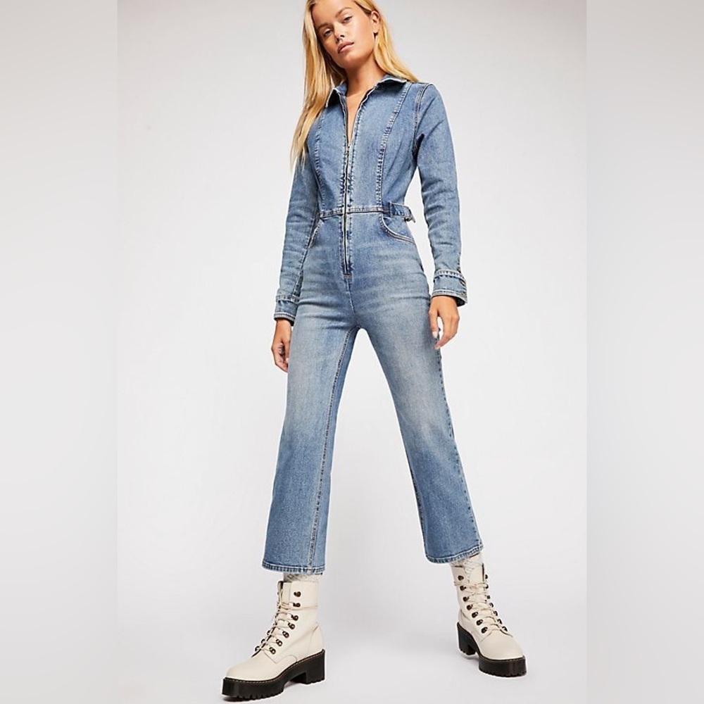 Free People Take Me Out Flare Jumpsuit
